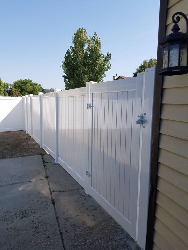 Vinyl fence with gate
